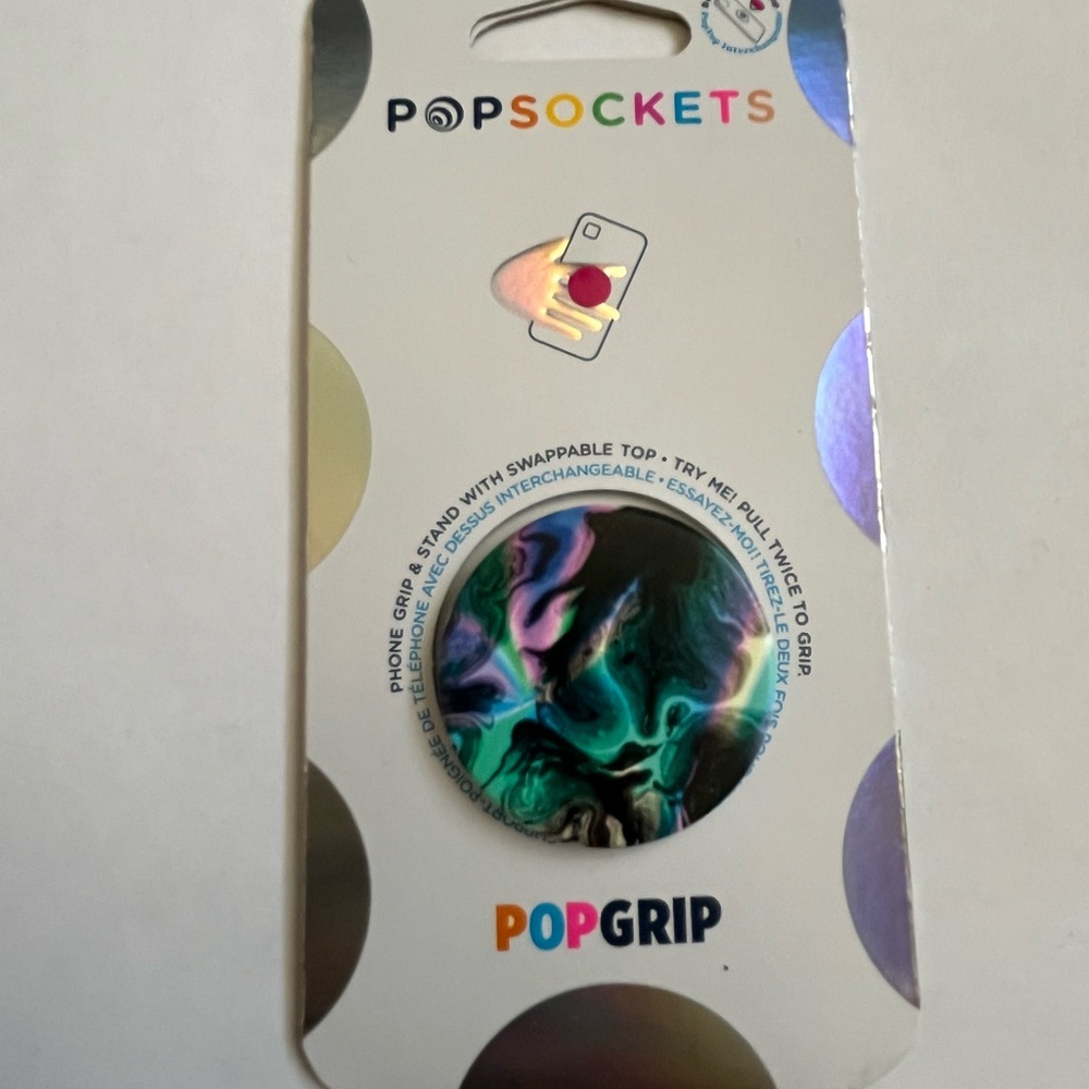 PopSockets Swappable PopGrip with Colorful Design Oil Agate